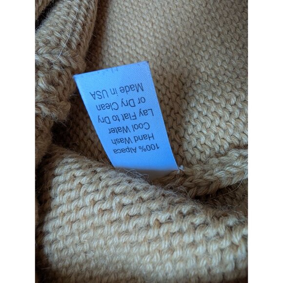 Bernard George Alpaca Womens Cardigan Sweater - Beige Button-Up V-Neck - M - Picture 6 of 8